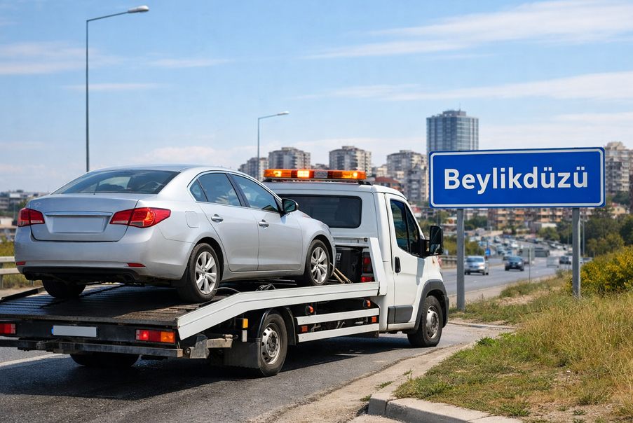 Beylikdüzü bölgesinde çekici hizmeti sunan oto kurtarma aracı